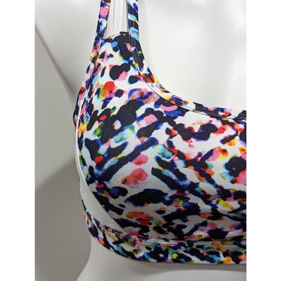 Athleta Size Small Sports Bra Splattered Print Removable Padding - Picture 5 of 8